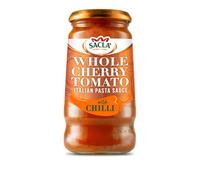 Sacla Cherry Tomato Pasta Sauce - Authentic Italian Chilli Tomato Sauce, Juicy Tomatoes Teamed with Spicy Hot Peppers, Tasty Stir in Sauces, Great with Spaghetti or any Pasta Dish 350g (Pack of 6)