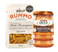 Sacla Creamy Mascarpone and Tomato Intenso Pasta Sauce, 190g & Rummo Fusilli No.48, 500g