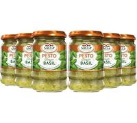 Sacla Italian Basil Pesto - Perfect with Pasta, Pizza, Garlic Bread and Tagliatelli - Made with Fresh Basil Leaves, Italian Cheeses and Pine Nuts - 190g (Pack of 6)