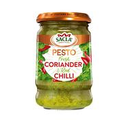 Sacla' Italian Fresh Coriander & Red Chilli Pesto, 190 g, (Pack of 1)