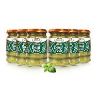 Sacla Italian Vegan Basil Pesto - Perfect with Pasta, Pizza, Garlic Bread and Tagliatelli - Made with Fresh Basil Leaves, Pine Nuts and Olive Oil - 190g (Pack of 6)