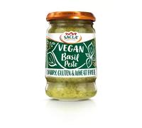 Sacla Italian Vegan Basil Pesto Sauce - Perfect with Pasta, Pizza, Garlic Bread and Tagliatelli - Made with Fresh Basil Leaves, Pine Nuts and Olive Oil 190g (Pack of 1)