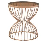 saclateni smoked glass top side table with rose gold frame