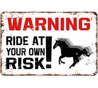 SACOINK Park at Your Own Risk - at OWN Risk Metal Dirt Bike Warning Sign Rust-Free/Fade Resistance, Indoor/Outdoor 7.811.8 Inch