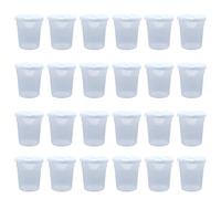 Sacolin 24 Pcs No Spill Paint Cups for Young Artists, 3.1 X 3.4 in, Reusable Plastic Paint Palette Cups, Brush Holder, Classroom Arts Crafts Supplies