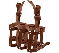 Sacolin 6-Hole Beer Bottle Carrier, Microfiber Leather With Handle, Bicycle-Friendly, Portable, Brown, 11 X 8.3 X 5.5 In