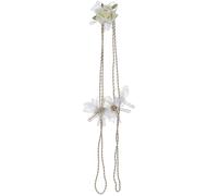 Sacolin 63 In White Rose Wedding Lasso Rope, Romantic Fabric And Plastic Bridal Keepsake, 160 Cm Christian Unity Rope With Gold Accents For Elegant Ceremony