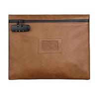 Sacolin A4 Notary Bag with Lock, Brown 13.4 X 10.6 in, Secure Storage Pouch for Files, Documents, and Certificates