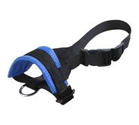 Sacolin Dog Mouth Cover XL, Blue Nylon Adjustable Dog Mouth Cover, Lightweight Comfortable, Prevents Mouthing Barking Chewing for Large Dogs, Public Safety for Walks Training