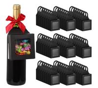 Sacolin Foldable Boxes for Cookies, Hundred Pieces Wine Bottle, Wine Bottle Boxes, Paper Treat with Windows, Chocolates Hanging Favor Wine