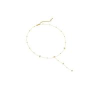 Sacolin For Presenting Ideal, Elegant Adjustable Design, 14K Gold Plating Stainless Steel, Women Gold Layered Necklace, Y-Shaped Faux Pearl Daisy Necklace