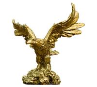 Sacolin Golden Eagle Statue Figurine, Handcrafted Resin Sculpture, American Style Spreading Wings, for Home Office Wine Cabinet Decor, Lucky Wealth Gift