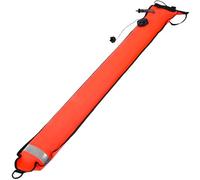 Sacolin Reel Dive, SMB Scuba Marker Buoy, Diving Safety Reflective Strips, 6 Ft X 7 in High-Visibility Orange Design, Handy Inflation Valve