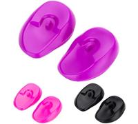 Sacolin Silicone Ear Covers Set 6 Pcs, Hairdressing Earmuffs Universal Size for Hair Perm Dyeing, Hot Oil Treatments, Salon Use, Pink Black Violet Included