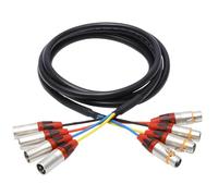 Sacolin Stage Lighting Sound Equipment Cable, 4 Channel Audio Cable Xlr Snake, With Xlr Connectors Male Female, 10 Feet Length, Pro Audio Snake For Dj Performance Live