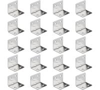 Sacolin Stainless Steel Angle Brackets 20 Pcs, 1.2X1.2X1.5 In L Shape Corner Bracket, 0.06 In Thick Heavy Duty 90 Degree Right Angle Bracket For Cabinets Wood Furniture