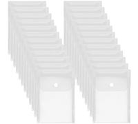 Sacolin Transparent A5 Document File Bags, 50 Pcs Pp Plastic Envelopes with Button Closure, Waterproof Organizer for Home School Office