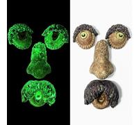 Sacolin Tree Face Decor, Glow in the Dark Tree Face Decoration, Resin Garden Decor with Realistic Tree Trunk Facial Feature, for Easter and Halloween Garden Decor, F Design