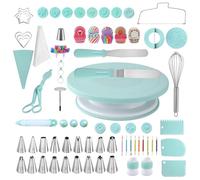 SACONELL Cake Decorating Kit 267Pcs, Baking Supplies Tools with Cake Stand Turntable, Piping Bags and Numbered Piping Tips Cake Decorating Set, Cake Baking Accessories for Beginners (Green)