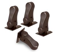 SACONELL Door Locks for Children, 4 Pack Baby Proofing Door Handle Lock, Pet Proof and Child Proof Door Lever Locks Self-Adhesive Baby Proofing Door Lock Without Drilling for Bedroom Kitchen (Brown)