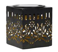 Sacral Pattern Solar Projector Light, Outdoor Hollow Iron Wall Lantern, IP65 Waterproof, Colour Changing LED Light, Artistic Pattern Projection For Garden Fence Patio Pathway Balcony Yard Decor B