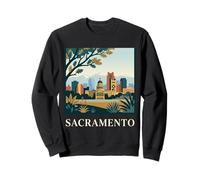Sacramento California Skyline Capitol Retro City Art Sweatshirt