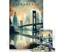 Sacramento Urban Horizon Jigsaw Puzzles for Teenagers 1000 Piece Mind Challenge Toy Relaxing Fun Precise Cut Festive Gift (50x75cm)