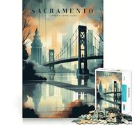 Sacramento Urban Horizon Jigsaw Puzzles for Teenagers 1000 Piece Mind Challenge Toy Relaxing Fun Precise Cut Festive Gift (50x75cm)