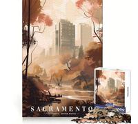 Sacramento Urban Skyline 1000 Pieces Jigsaw Puzzles for Adults Memory Gain Calm Mind Design Assembly Creative Gift (38x26cm)