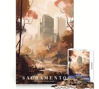Sacramento Urban Skyline Teenagers 1000 Piece Jigsaw Puzzle Logic Boost Toy Indoor Fun Premium Edge Memorable Gift (50x75cm)