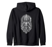 Sacred Agni Fire God Vedic Hindu Mythology Zip Hoodie