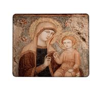 Sacred Art Inspired Mouse Pad, Earth Tones Religious Motif Non-Slip Design, Everyday Use Gaming Mousepad for Office and Home Workstations Square 8x10 Inch