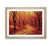 Sacred Autumn Forest Framed Wall Art Print A2 Oak