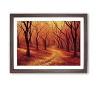 Sacred Autumn Forest Framed Wall Art Print A2 Walnut