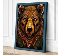 Sacred Bear Spirit Maximalist Canvas Wall Art Print 18x12 Inch