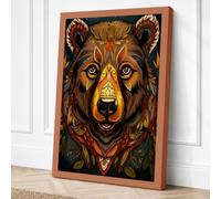 Sacred Bear Spirit Maximalist Canvas Wall Art Print 24x16 Inch