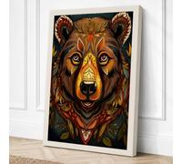 Sacred Bear Spirit Maximalist Canvas Wall Art Print 24x16 Inch
