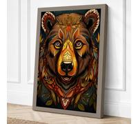 Sacred Bear Spirit Maximalist Canvas Wall Art Print 24x16 Inch