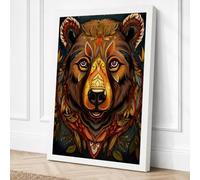 Sacred Bear Spirit Maximalist Canvas Wall Art Print 24x16 Inch