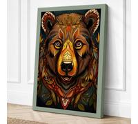 Sacred Bear Spirit Maximalist Canvas Wall Art Print 36x24 Inch
