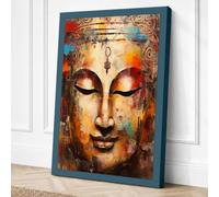 Sacred Buddha Boho Canvas Wall Art Print 18x12 Inch