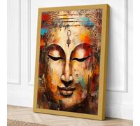 Sacred Buddha Boho Canvas Wall Art Print 18x12 Inch (46 x 30 cm)