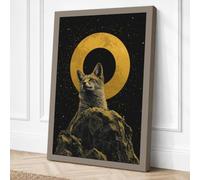 Sacred Cat Under Stars Canvas Wall Art Print 30x20 Inch