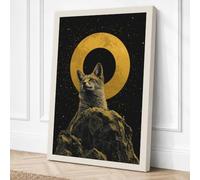 Sacred Cat Under Stars Canvas Wall Art Print 36x24 Inch | Ready to Hang, Gallery Wrapped, Fade-Resistant Inks, Securely Packaged, UK Made