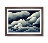 Sacred Clouds Abstract Framed Print | A4 Walnut Framed Wall Art | Ready to Hang | Abstract Landscape Picture | Living Room Bedroom Lounge Office