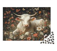 Sacred Cow on The Grass Puzzle 38x26cm/1000pcs Erwachsene Butterfly And Flower Pattern Puzzle,Home Decor