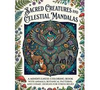 Sacred Creatures and Celestial Mandalas: A Mindfulness Coloring Book with Animals, Botanical Patterns, and Cosmic Designs for Stress Relief