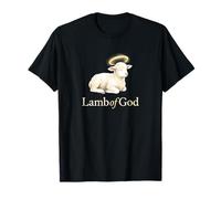 Sacred Easter Savior Watercolor Lamb Halo Design T-Shirt