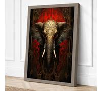 Sacred Elephant Art Deco Canvas Wall Art Print 30x20 Inch (76 x 51 cm)
