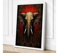 Sacred Elephant Art Deco Canvas Wall Art Print 36x24 Inch | Ready to Hang, Gallery Wrapped, Fade-Resistant Inks, Securely Packaged, UK Made